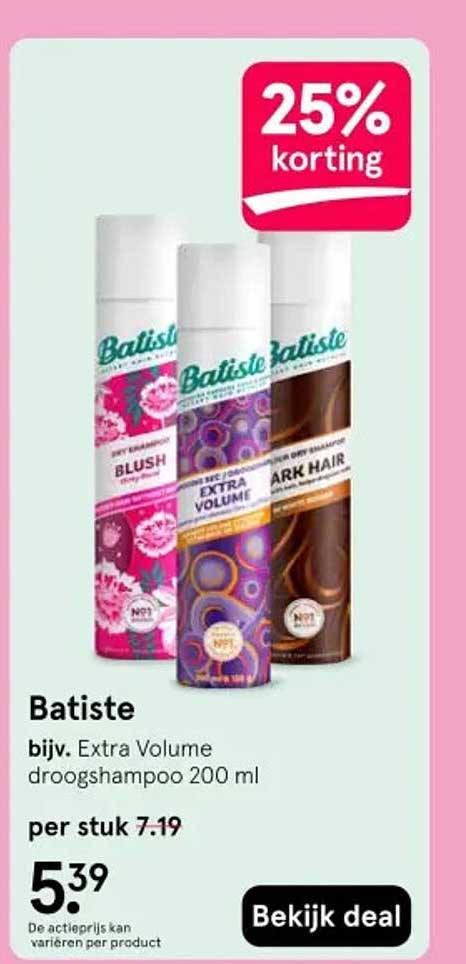 Batiste Extra Volume droogshampoo 200 ml