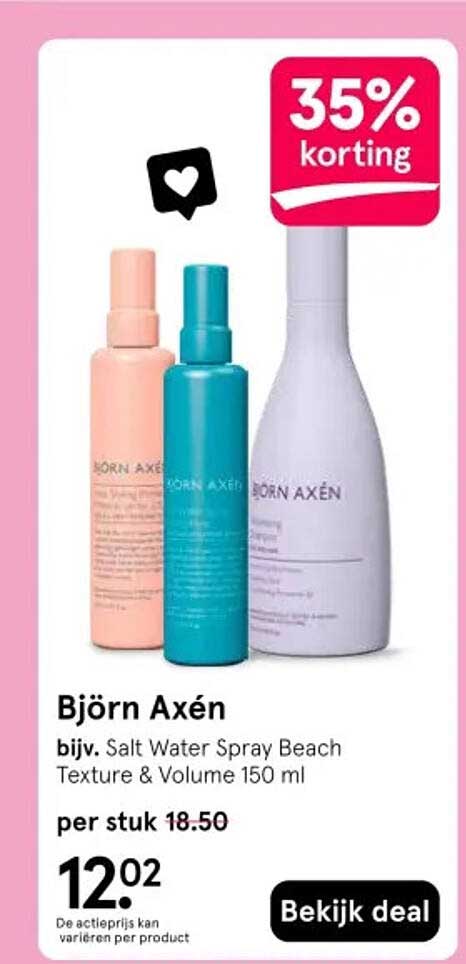 Björn Axén bijv. Salt Water Spray Beach Texture & Volume 150 ml