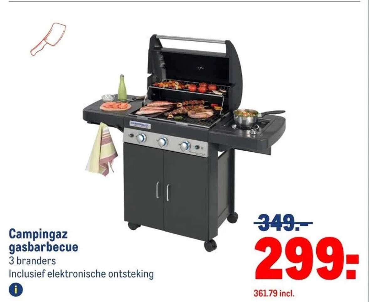 Campingaz gasbarbecue 3 branders Inclusief elektronische ontsteking