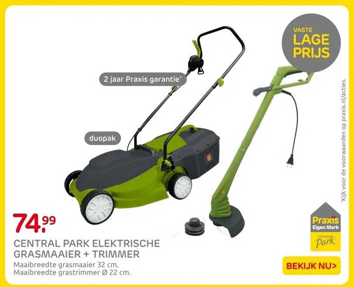 CENTRAL PARK ELEKTRISCHE GRASMAAIER + TRIMMER