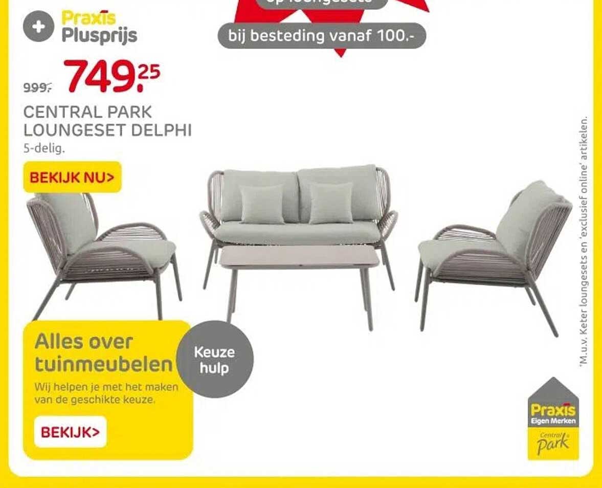 CENTRAL PARK LOUNGESET DELPHI 5-delig