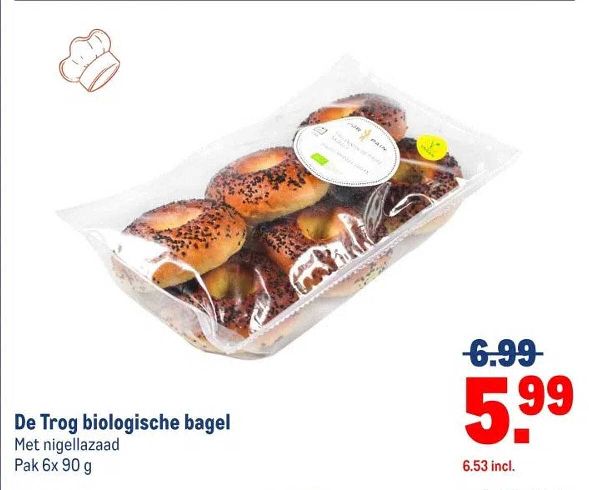 De Trog biologische bagel met nigellazaad - Pak 6x90 g