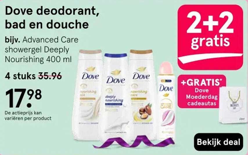 Dove deodorant, bad en douche