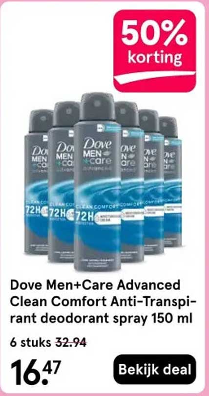 Dove Men+Care Advanced Clean Comfort Anti-Transpirant deodorant spray 150 ml