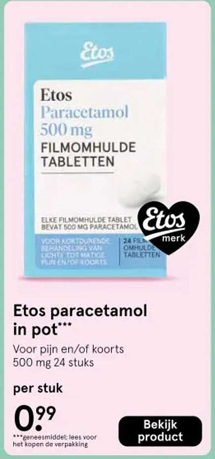 Etos paracetamol in pot***