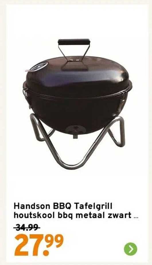 Handson BBQ Tafelgrill houtskool bbq metaal zwart