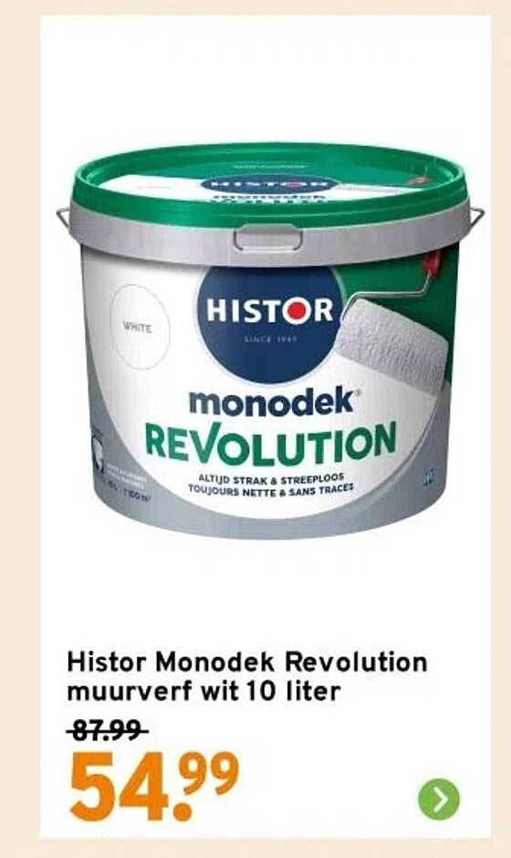 Histor Monodek Revolution muurverf wit 10 liter