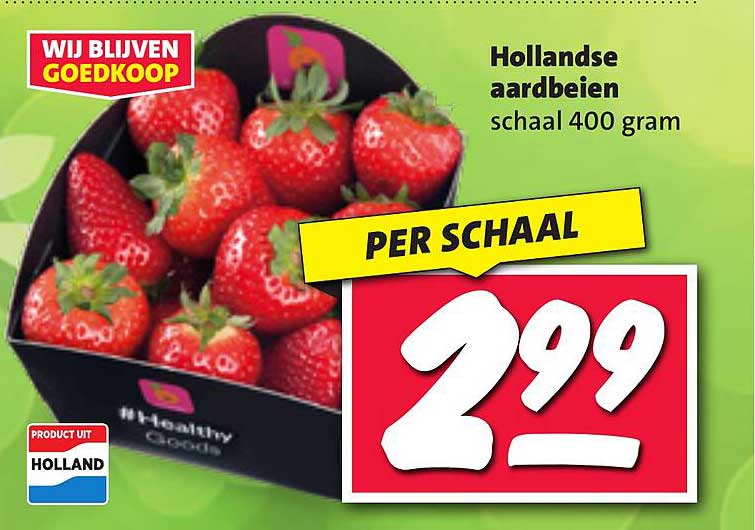 Hollandse aardbeien schaal 400 gram
