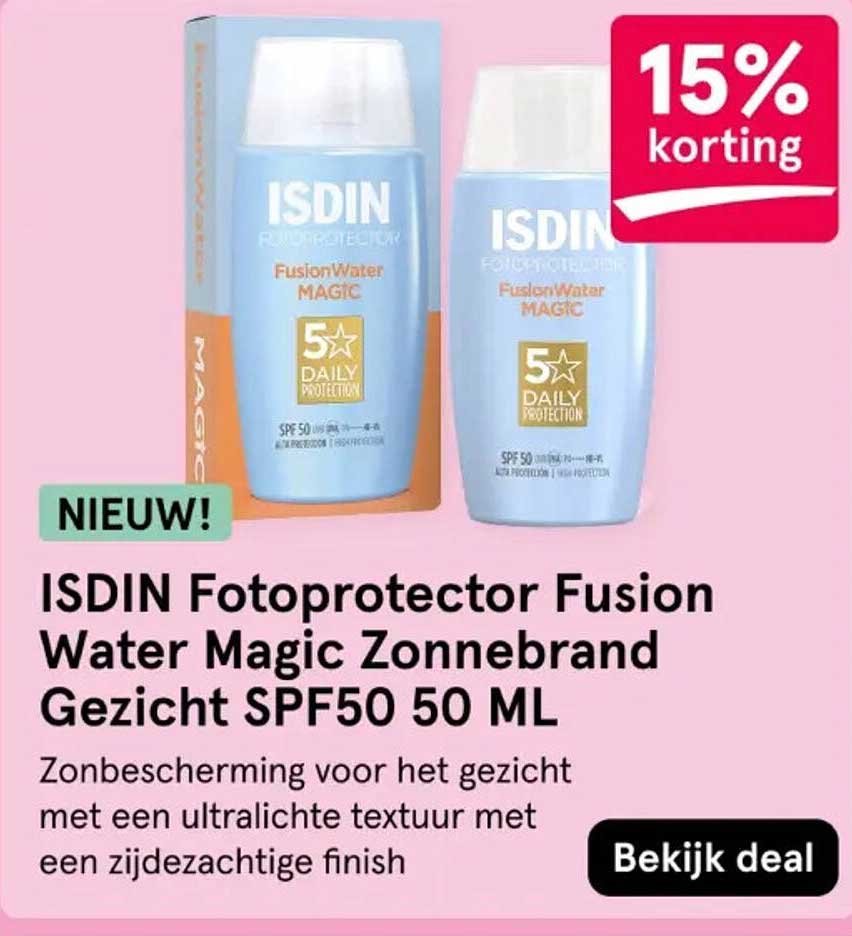 ISDIN Fotoprotector Fusion Water Magic Zonnebrand Gezicht SPF50 50 ML