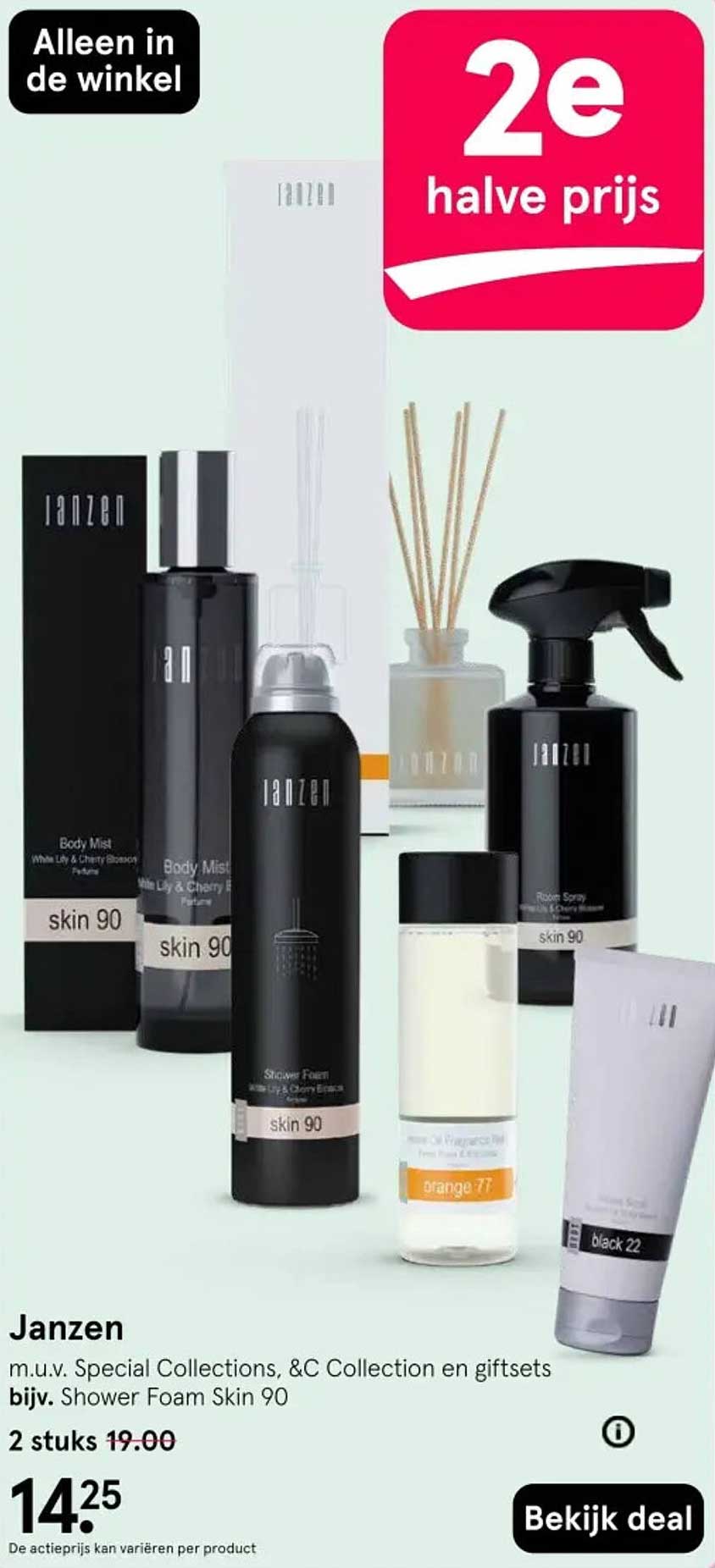 Janzen m.u.v. Special Collections, &C Collection en giftsets bijv. Shower Foam Skin 90