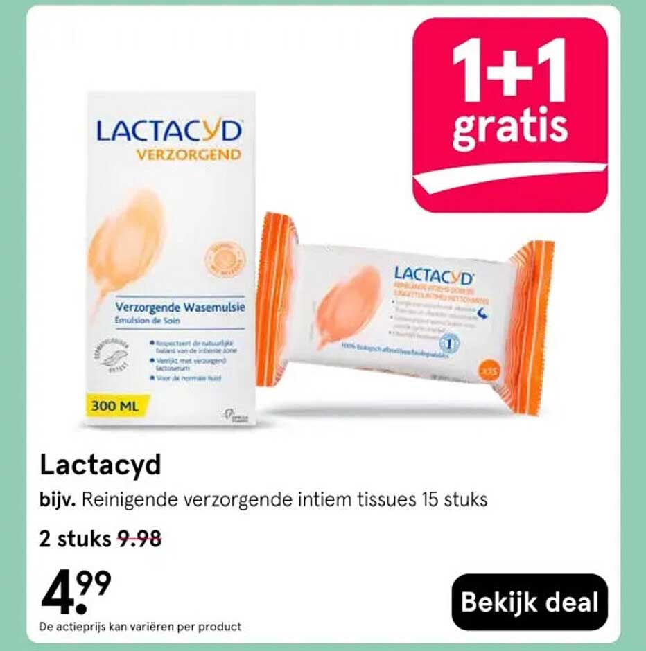 Lactacyd Verzorgend 1+1 gratis