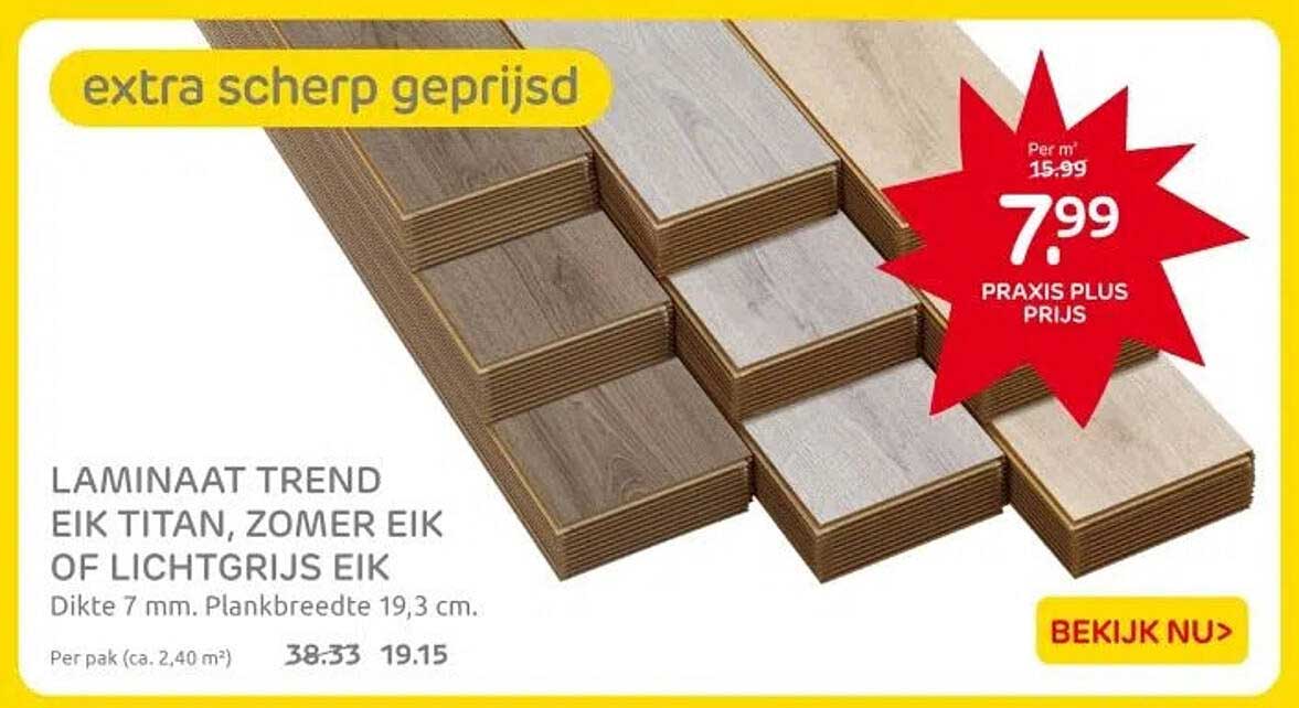LAMINAAT TREND EIK TITAN, ZOMER EIK OF LICHTGRIJS EIK