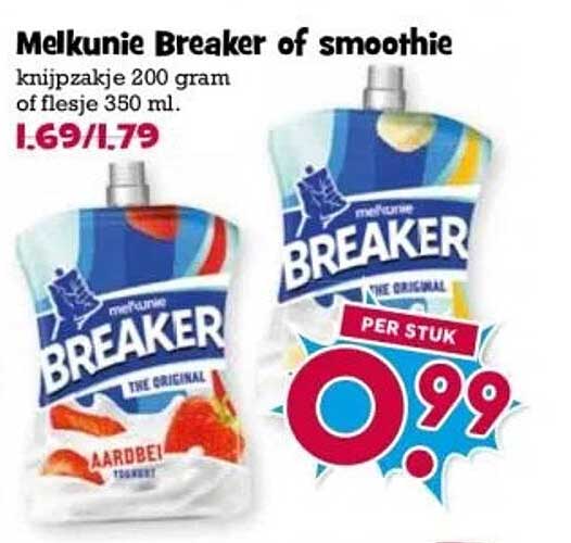 Melkunie Breaker of smoothie 200 gram of flesje 350 ml
