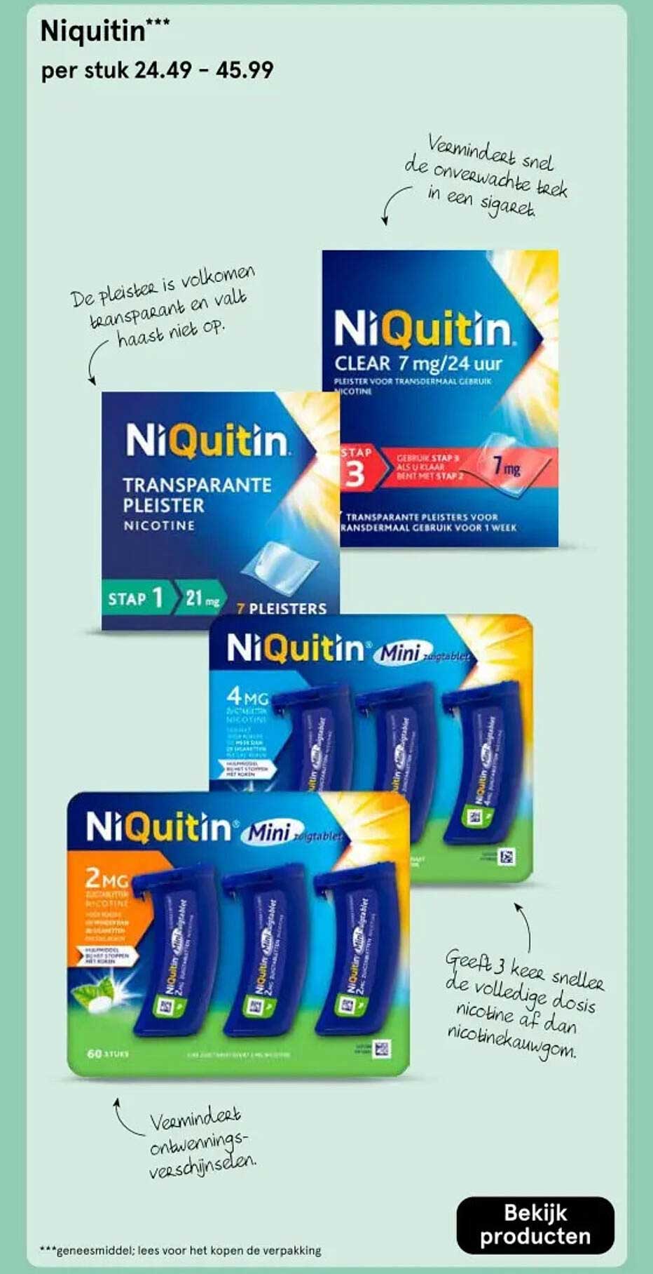 Niquitin*** per stuk 24.49 – 45.99
