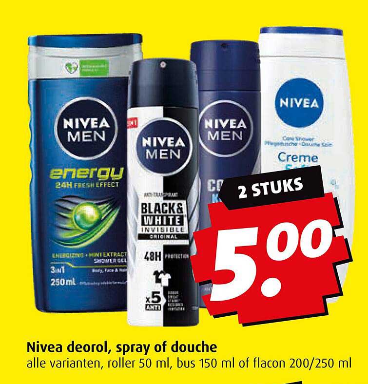 Nivea deodorant, spray of douche