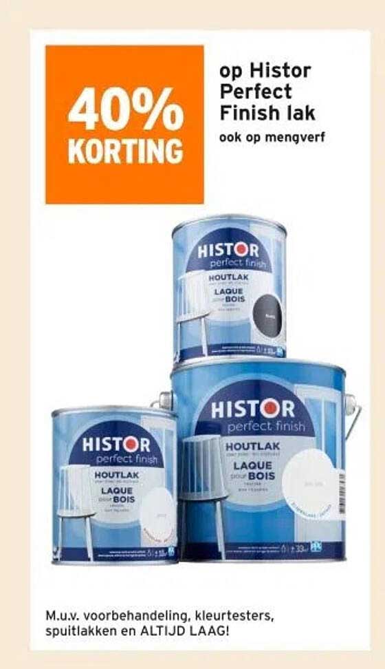 op Histor Perfect Finish lak ook op mengverf