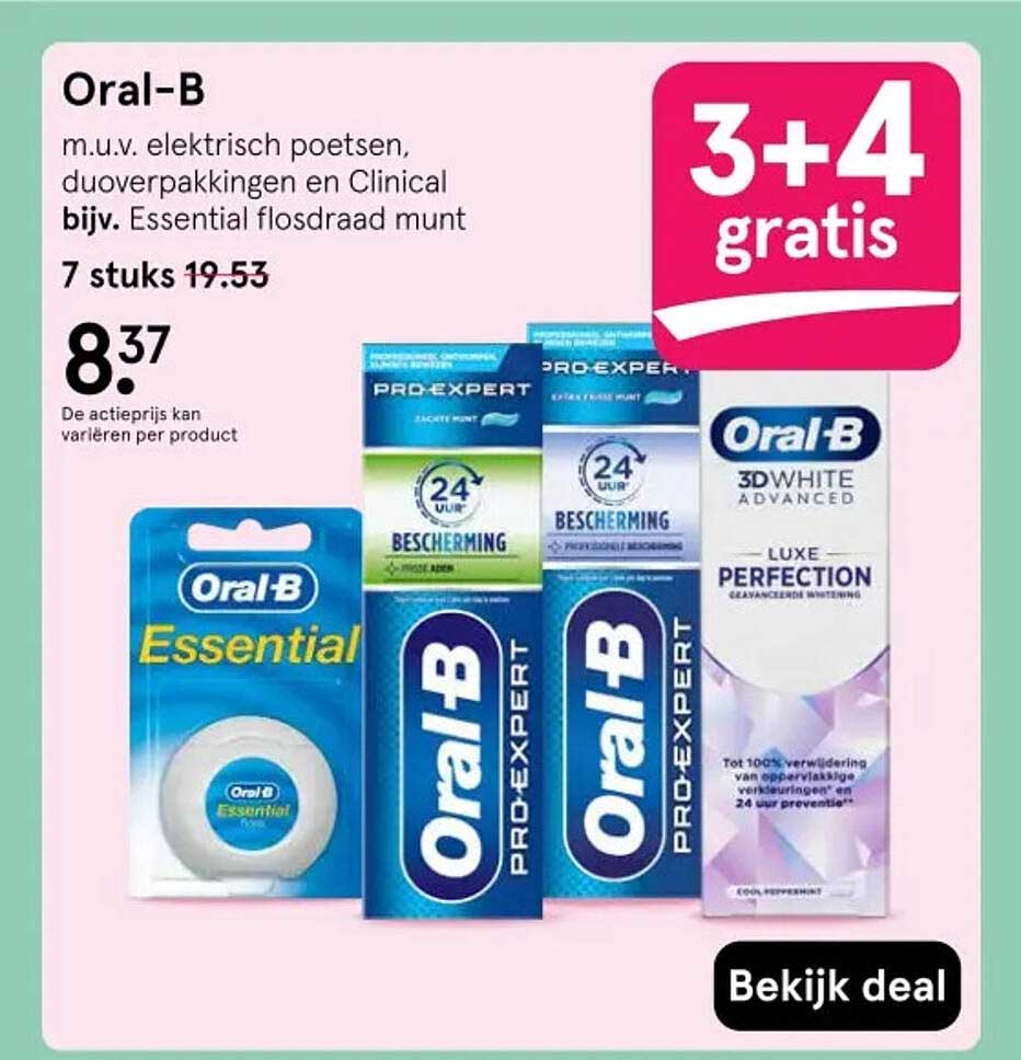 Oral-B Essential flosdraad munt, 7 stuks