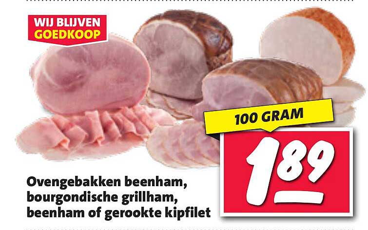 Ovengebakken beenham, Bourgondische grillham, beenham of gerookte kipfilet