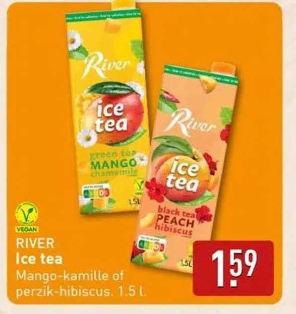 RIVER Ice tea Mango-kamille of perzik-hibiscus. 1.5 l.