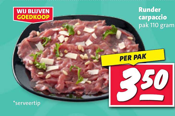 Runder carpaccio pak 110 gram