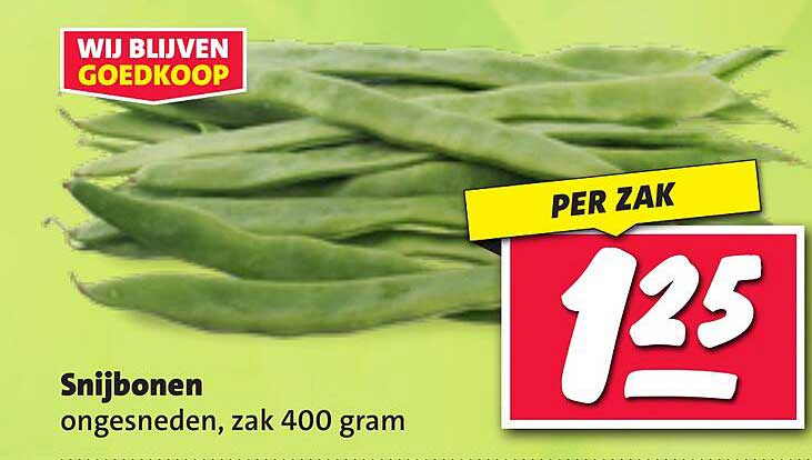 Snijbonen, ongesneden, zak 400 gram