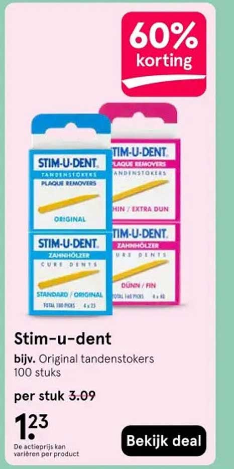 Stim-u-dent bijv. Original tandenstokers 100 stuks