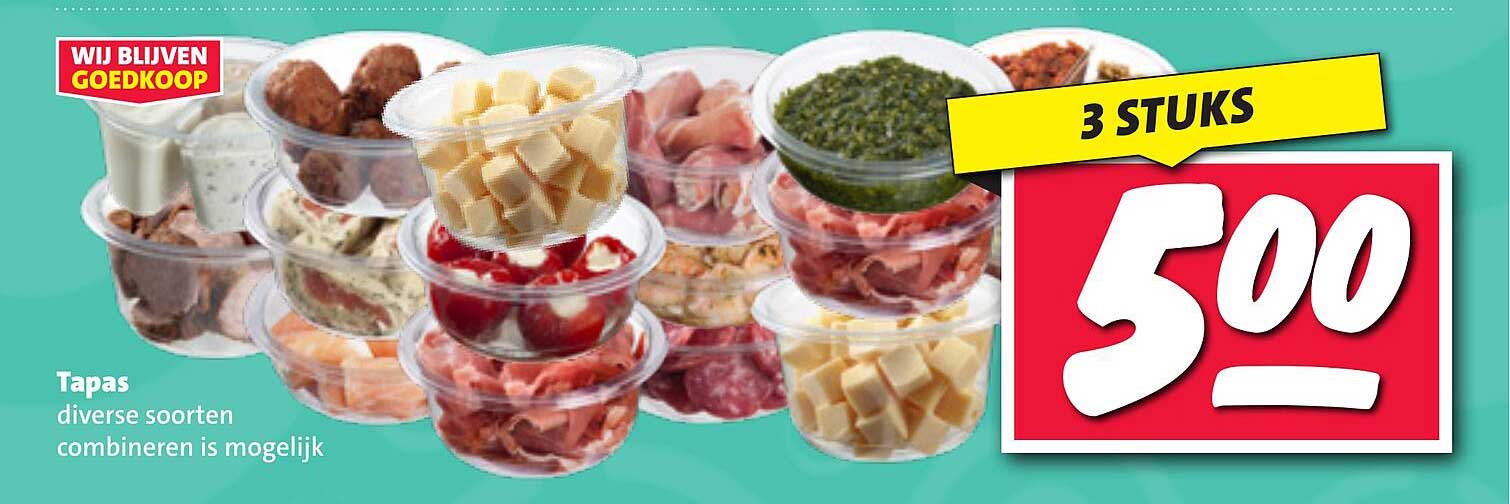 Tapas 3 stuks voor 5,00