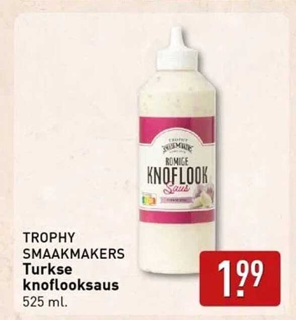 TROPHY SMAAKMAKERS Turkse knoflooksaus 525 ml.