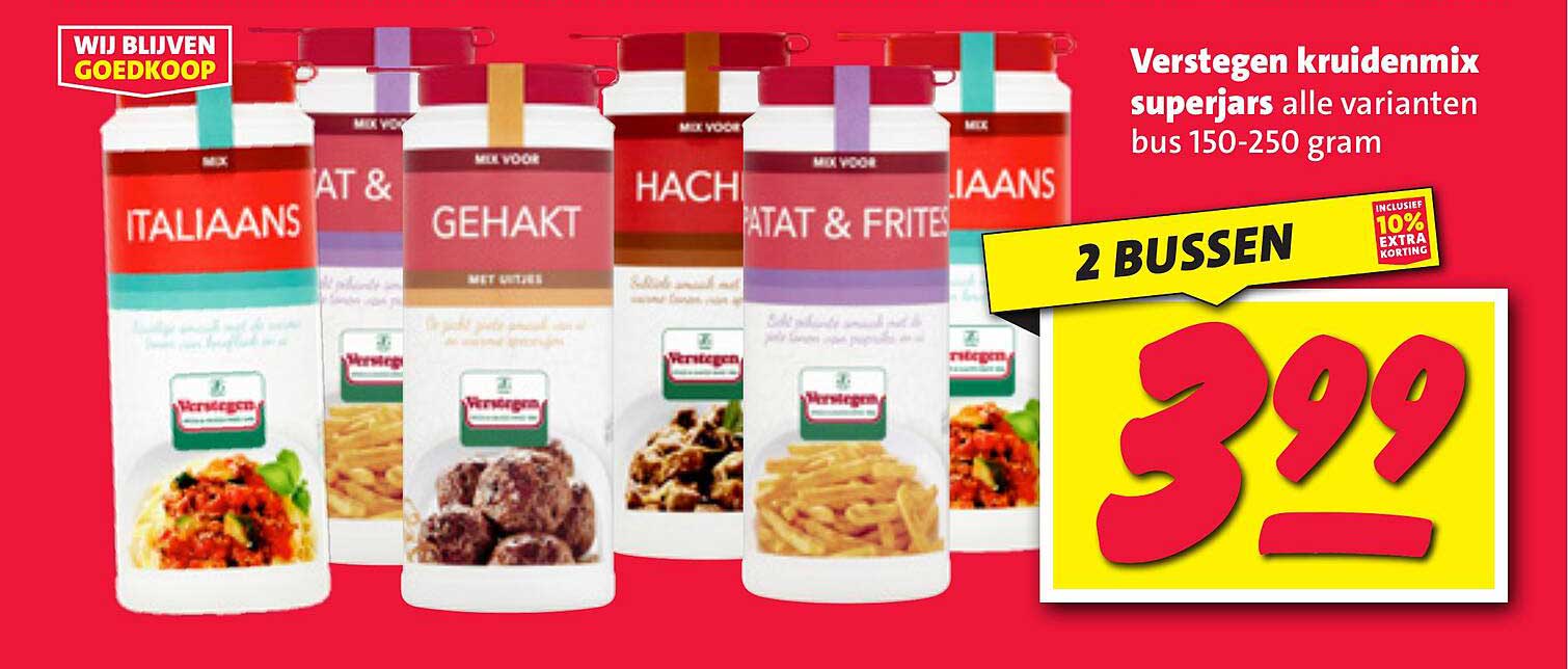 Verstegen kruidenmix superjars alle varianten bus 150-250 gram