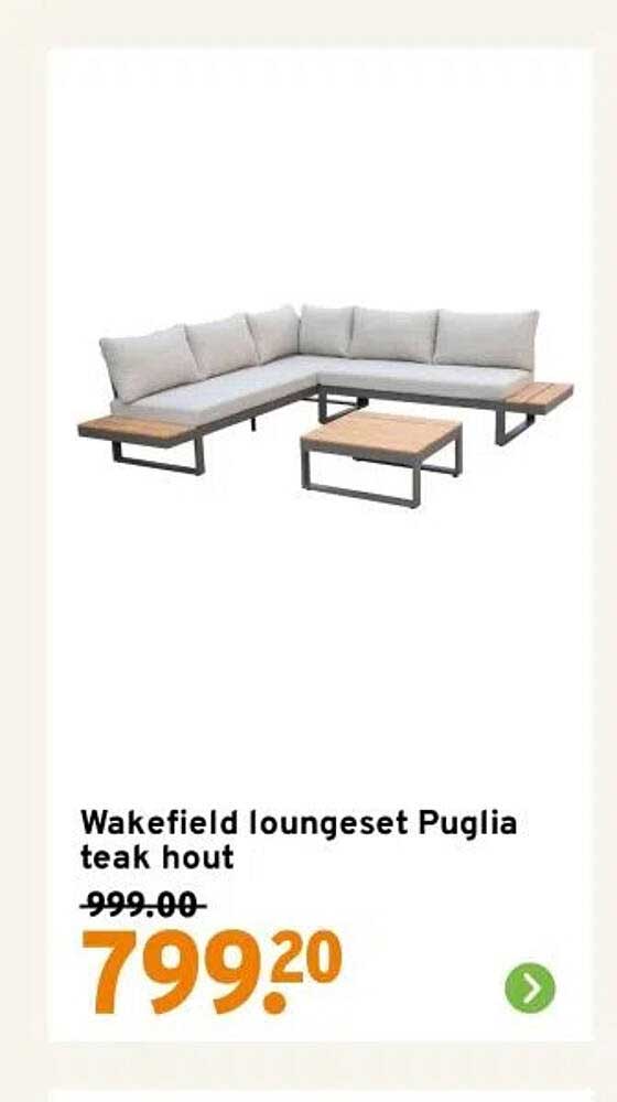 Wakefield loungeset Puglia teak hout