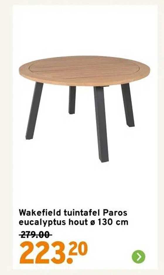 Wakefield tuintafel Paros eucalyptus hout ø 130 cm
