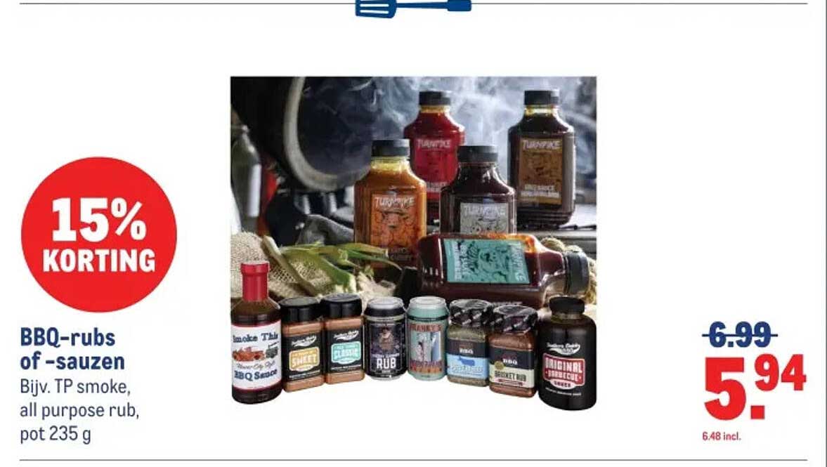 BBQ-rubs of -sauzen 15% korting