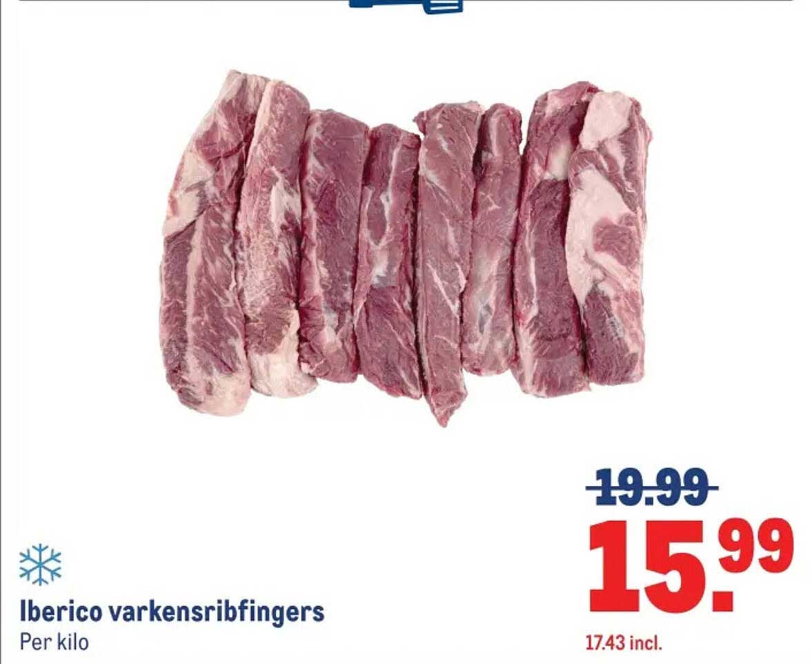 Iberico varkensribfingers Per kilo