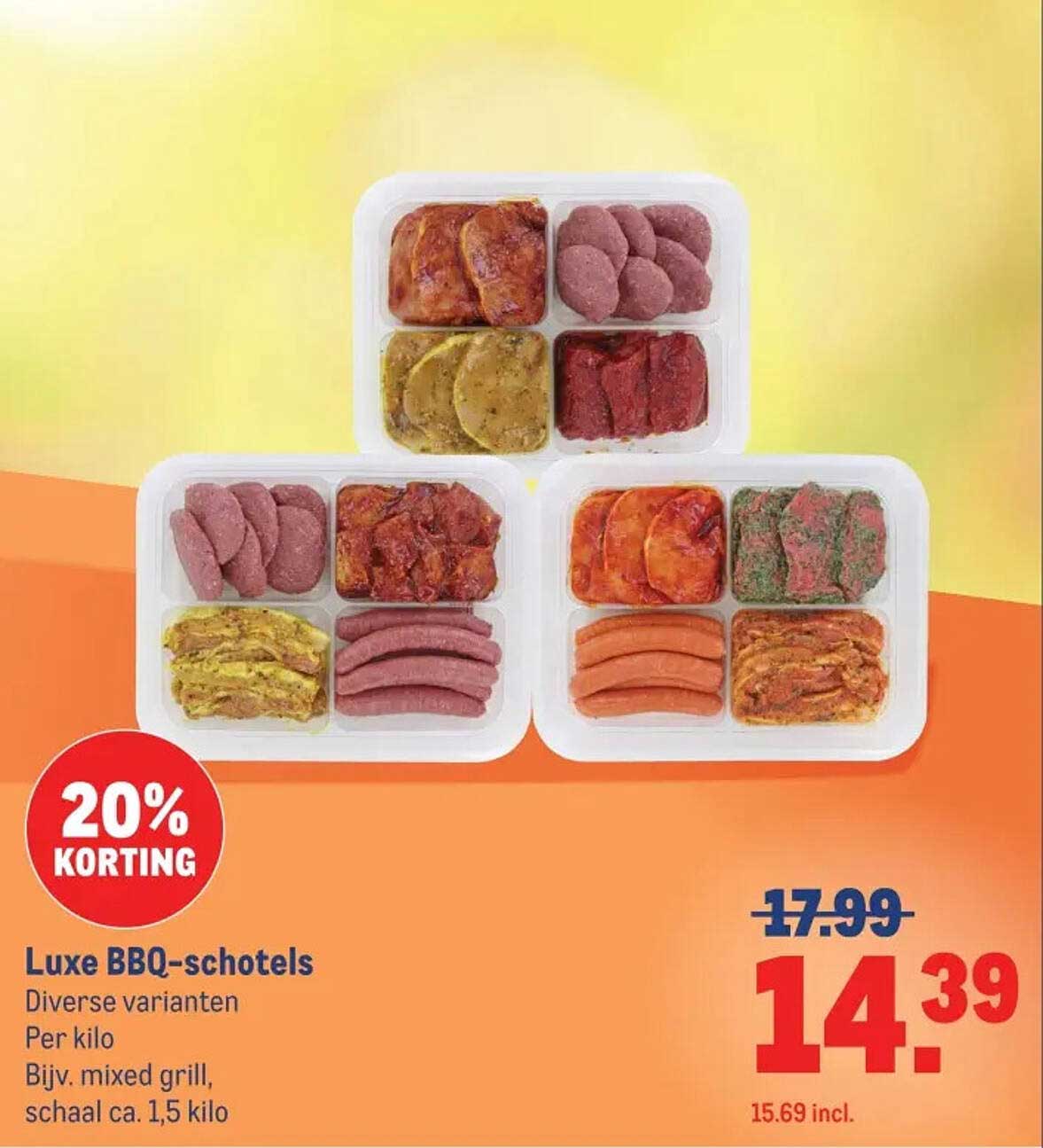 Luxe BBQ-schotels Diverse varianten Per kilo