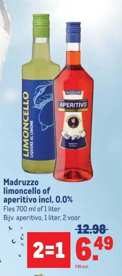Madruzzo limoncello of aperitivo incl. 0.0% 2=1