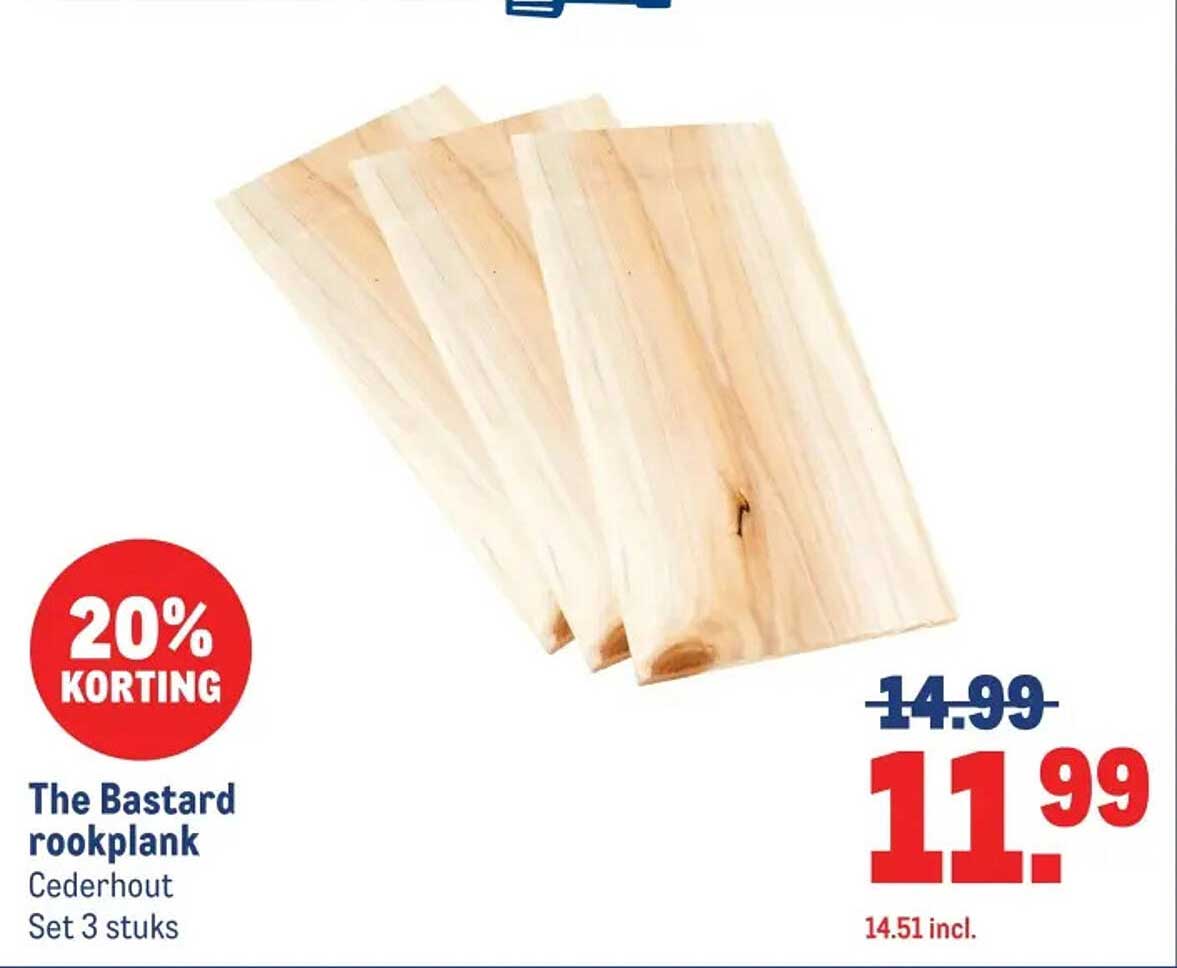 The Bastard rookplank Cederhout Set 3 stuks 20% KORTING
