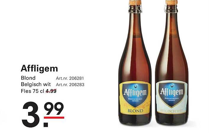Affligem Blond en Belgisch Wit - Fles 75 cl