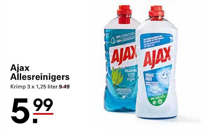 Ajax Allesreinigers Krimp 3 x 1,25 liter 9.49