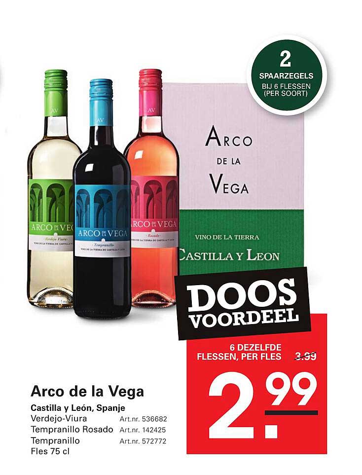 Arco de la Vega - 6 dezelfde flessen, per fles 2.99