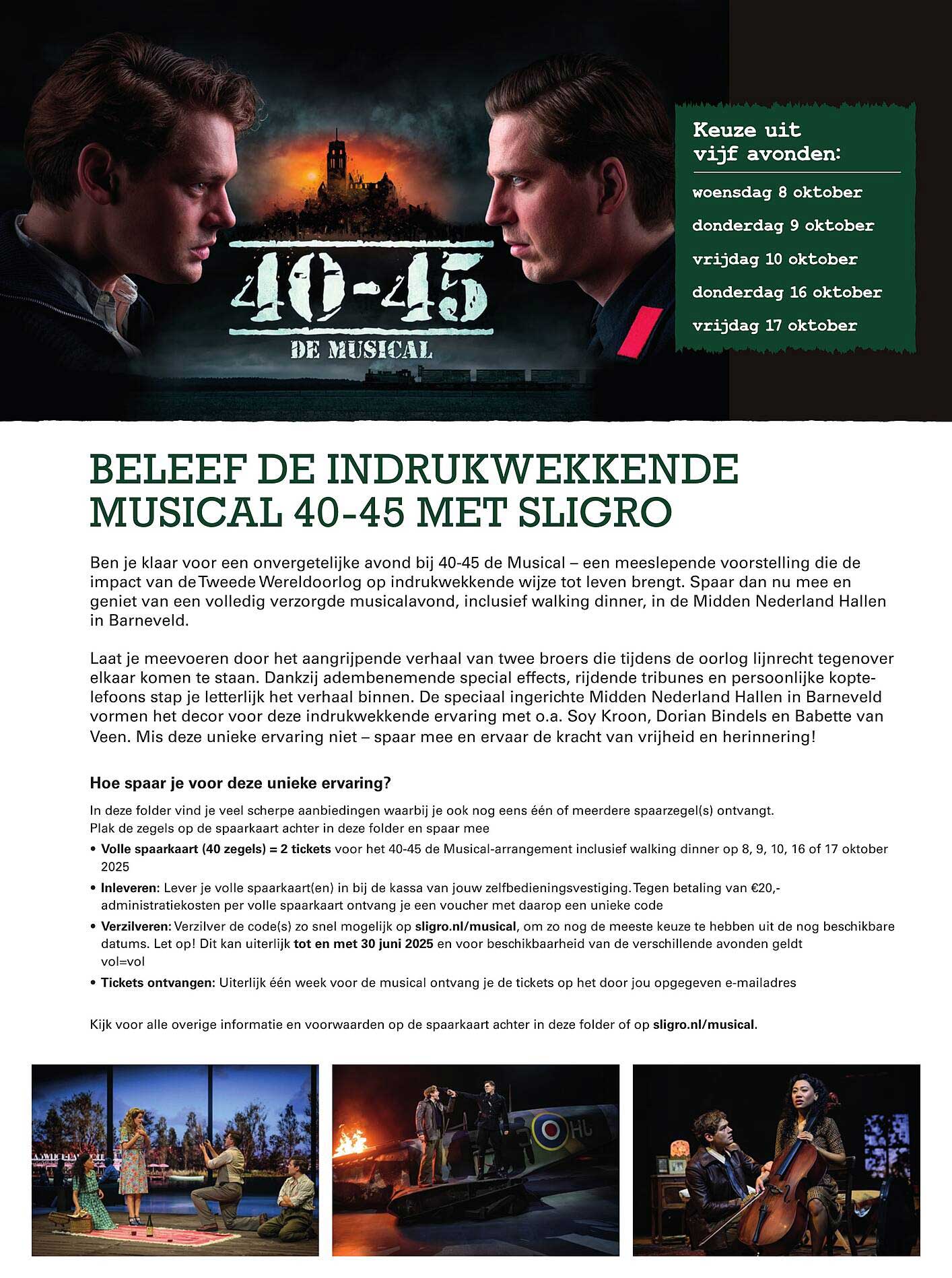 Beleef de indrukwekkende musical 40-45 met Sligro