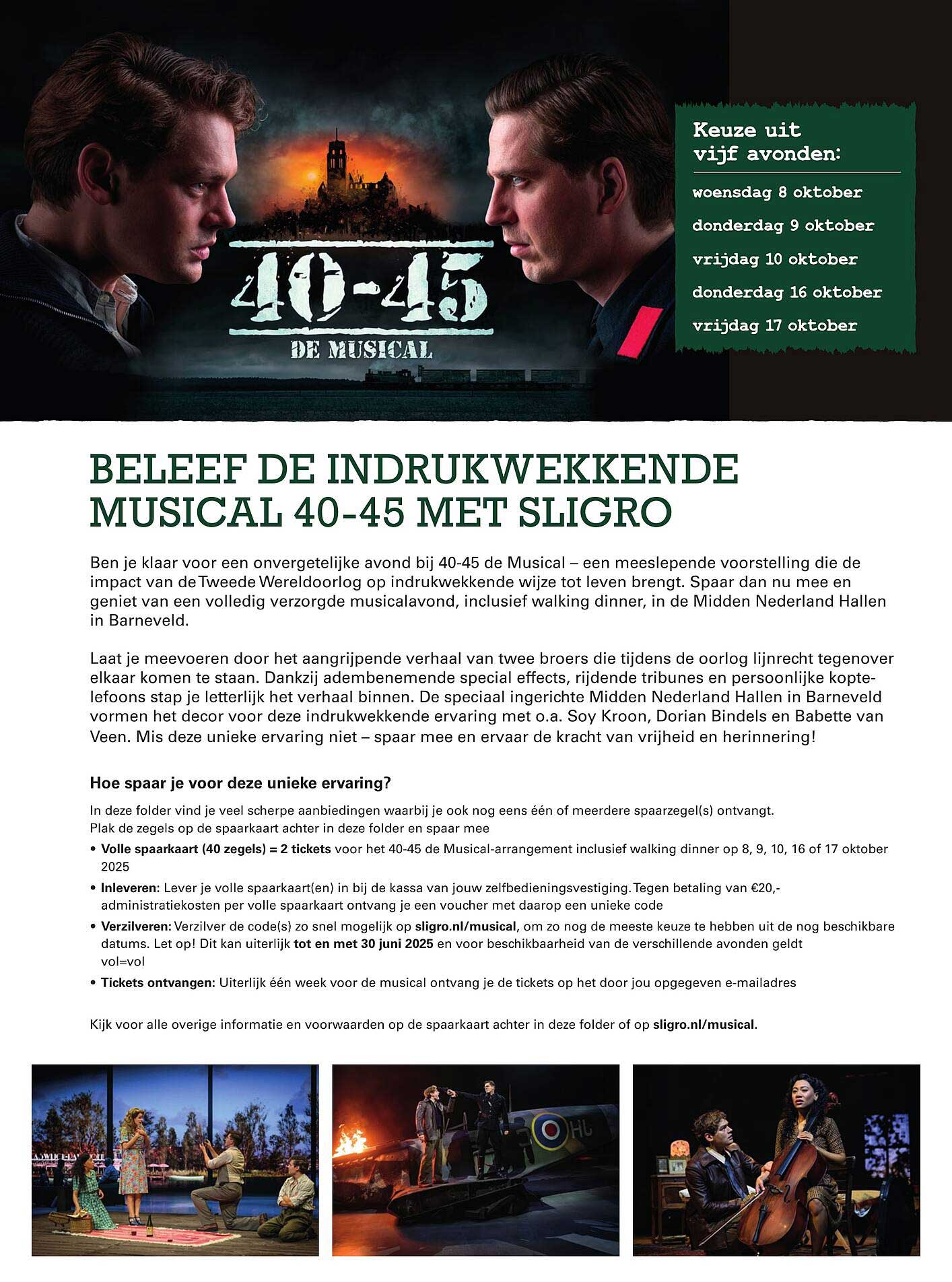 Beleef de indrukwekkende musical 40-45 met Sligro
