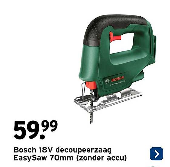 Bosch 18V decoupeerzaag EasySaw 70mm (zonder accu)