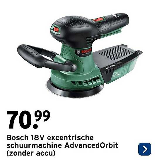 Bosch 18V excentrische schuurmachine AdvancedOrbit (zonder accu)