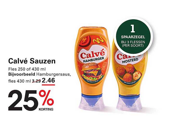 Calvé Sauzen Fles 250 of 430 ml - Hamburger of Mosterd