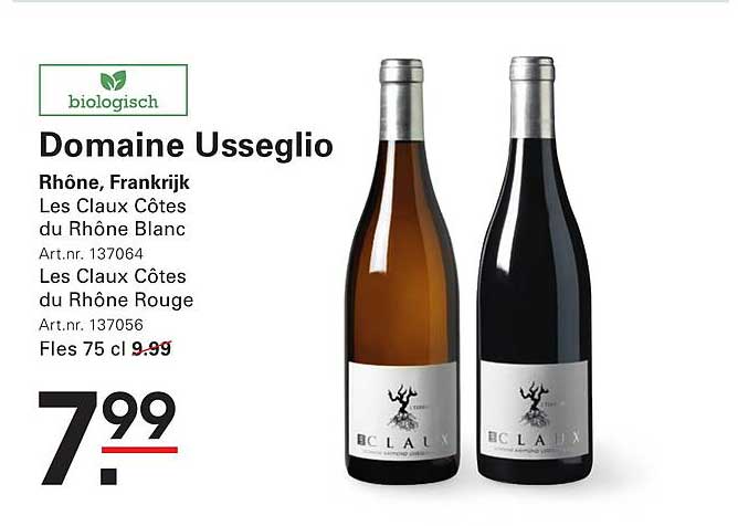 Domaine Ussegio Les Claux Côtes du Rhône Blanc en Rouge