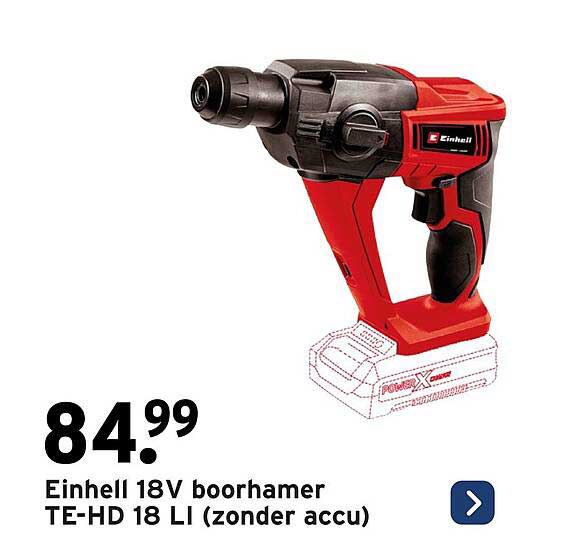 Einhell 18V boorhamer TE-HD 18 LI (zonder accu)
