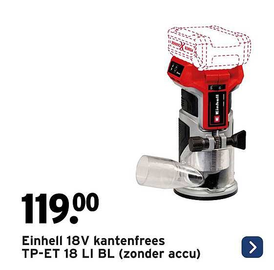 Einhell 18V kantenfrees TP-ET 18 LI BL (zonder accu)