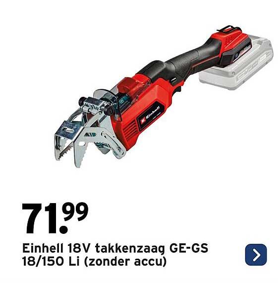 Einhell 18V takkenzaag GE-GS 18/150 Li (zonder accu)
