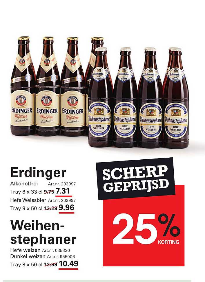 Erdinger en Weihenstephaner aanbieding!