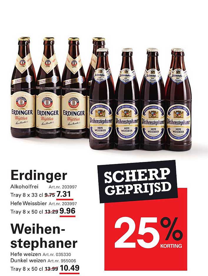 Erdinger en Weihenstephaner Bieraanbiedingen